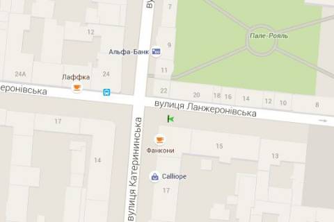 Citylight B in Odessa Lanzerons'ka st. (Lanzeronivs'ka st.), 15 - Ekaterinins'ka st. scheme