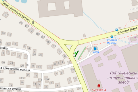 Prismatron, Prism A in Lviv Zamarstinivs'ka st. - Get'mana Mazepi st. (prizma) - 251659 scheme
