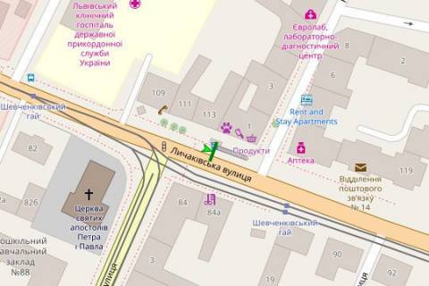 Citylight B in Lviv, 1.2x1.8  Licakivs'ka st., 113 scheme