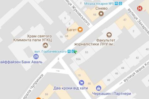 Citylight B in Lviv, 1.2x1.8  Generala Cuprinki st., 55-a scheme