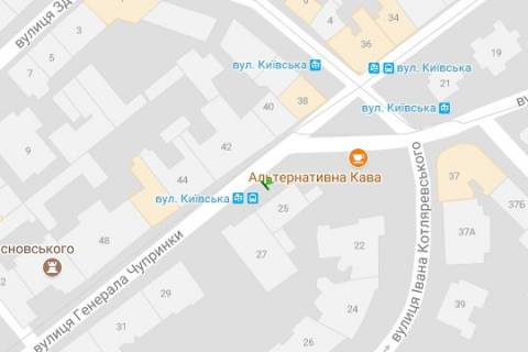 Citylight B in Lviv, 1.2x1.8  Generala Cuprinki st., 27 scheme