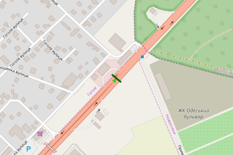Non-Standard A in Vasylivka, 3x24  Kiiv - Odesa, 01km+600m do  Kieva (v naav. Kieva) scheme
