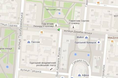 Citylight A in Odessa Deribasivska st., 31 - Vice-Admirala Zukova st. scheme