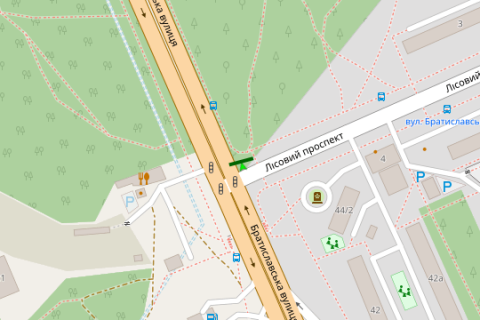 Prismatron, Prism A in Vasylivka, 3x6  Bratislavs'ka st. - Lisovij prosp. - 421519 scheme