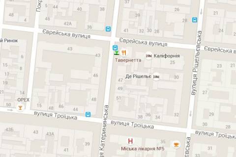 Citylight B in Odessa, 1.2x1.8  Ekaterinins'ka st., 45 - Evrejska st. scheme