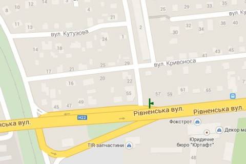 Billboard A in Vasylivka, 3x6  Rivnen's'ka st., 57 scheme