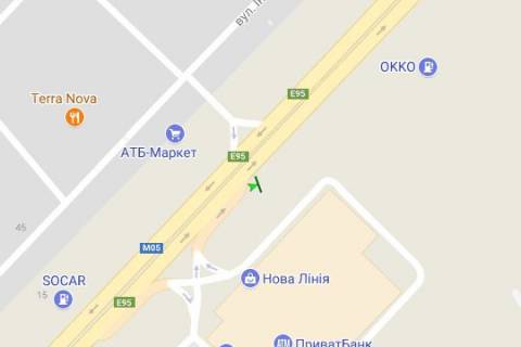 Billboard A in Gatne, 3x6  Kiiv - Odesa, 01km + 400 do Kieva bila supermarketa "Nova linia" (sprava u napramku  m.Kieva) scheme