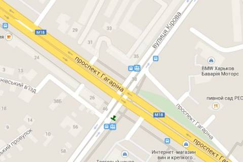 Citylight B in Kharkiv, 1.2x1.8  Molocna st. (Kirova (Cervonozavods'kij r-n) st.) - Gagarina prosp., (zupinka) scheme