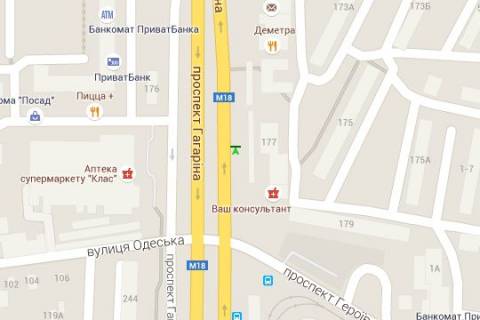 Citylight A in Kharkiv, 1.2x1.8  Gagarina prosp., 177 (zupinka) No4 scheme