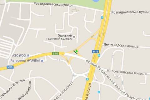 Billboard A in Odessa, 3x6  Mihajla Grusevs'kogo st. - Rozumovs'ka st. - Balkivs'ka st. scheme