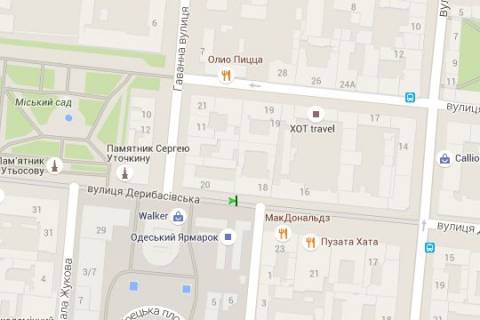 Backlight B in Odessa, 1.2x1.8  Deribasivska st., 18 scheme