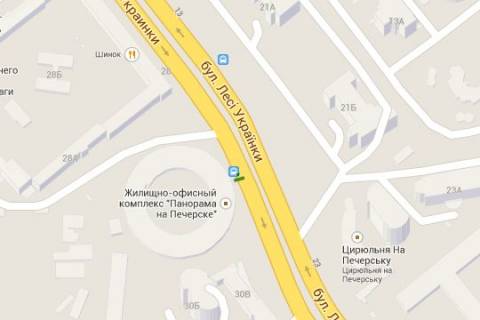 Non-Standard A in Kyiv, 1.2x1.8  Лесі Українки бульв., 28 ("Кругла башта", ресторан "СушіЯ"); зупинка громадського транспорту (у напрямку  Дружби Народів бульв.) scheme