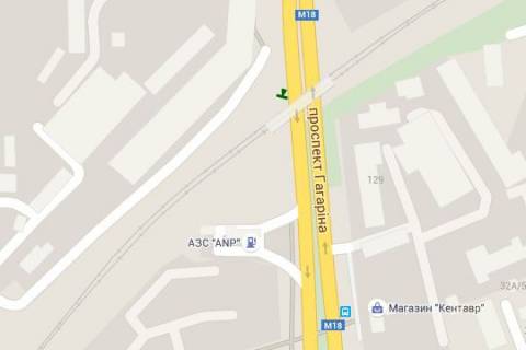 Backlight A in Kharkiv, 2.3x3.14  Gagarina prosp. (pid mostom) scheme