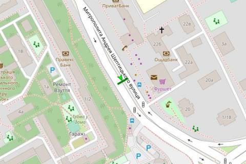 Prismatron, Prism A in Kyiv, 3x6  Митрополита Андрея Шептицького вул. (Луначарського вул.), 22 - 259157 scheme