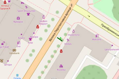 Citylight B in Kropyvnytskyi (Kirovograd), 1.2x1.8  Velika Perspektivna st., 47/16 scheme