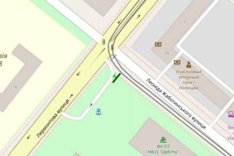 Billboard A in Zaporizhzhya, 3x6  Leonida Zabotins'kogo st. (Pravdi st.) - Lermontova st. scheme