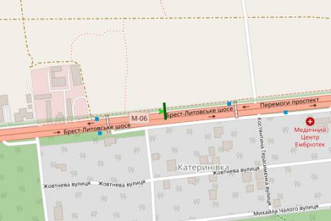 Billboard B in Kyiv, 3x6  Berestejs'ke sose, 17 naproti (u napramku Kieva) scheme