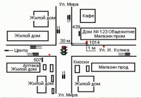 Citylight A in Kherson, 1.2x1.8  Illi Kulika st., 139 - Miru st., 32 scheme