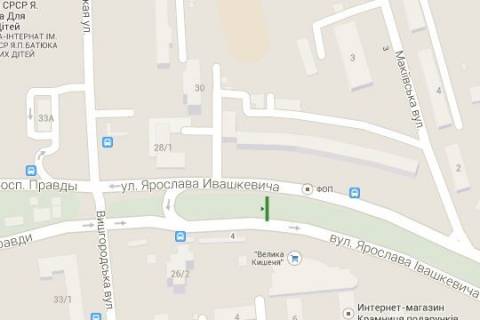 Billboard A in Kyiv, 3x6  Aroslava Ivaskevica st., 3; rozpodvl'nik (u napramku  Lugovoj st.) scheme