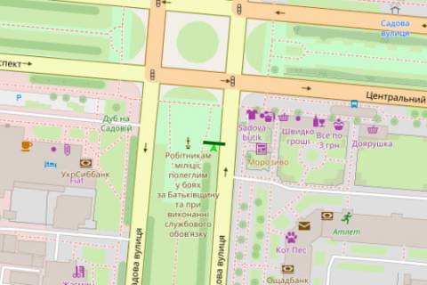 Citylight A in Mykolaiv, 1.2x1.8  Sadova st. - Central'nij prosp. (Lenina prosp.), (No2) scheme
