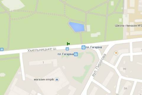 Citylight A in Vinnytsia, 1.2x1.8  Hmel'nic'ke sose - Uria Gagarina pl. scheme