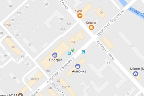 Backlight A in Chernihiv, 1.2x1.8  Peremogi prosp., 102 scheme