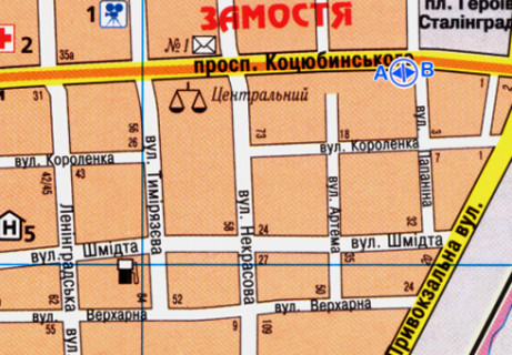 Scrolller, Scroll A in Vinnytsia, 2.3x3.14  Коцюбинського просп., 9 - Папаніна вул. - 663440 scheme