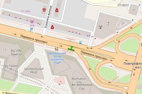 Non-Standard B in Kyiv, 1.2x1.8  Берестейський просп., ,11, зуп. «Центральний палац урочистих подій» (2) scheme