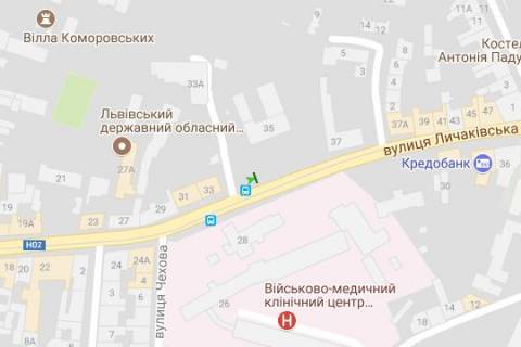 Citylight B in Lviv, 1.2x1.8  Licakivs'ka st., 35 scheme