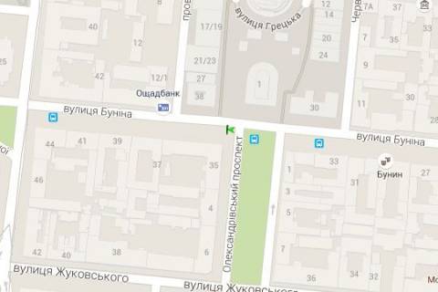 Citylight B in Odessa, 1.2x1.8  Bunina st., 35 - Oleksandrivs'kij prosp. scheme