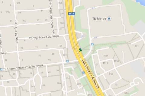 Citylight B in Kharkiv, 1.2x1.8  Gagarina prosp. - Pivdennoproektna st., (zupinka) scheme