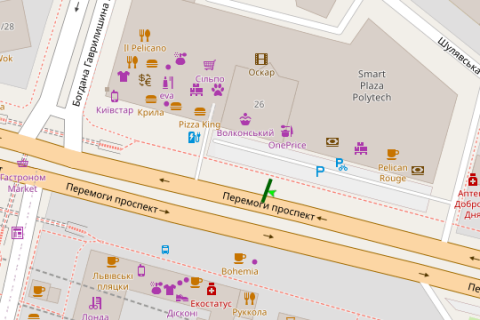 Video Billboard A in Kyiv, 2.3x3.14  Берестейський просп., 24 (ТТ 6.8 484х352) - 616285 scheme