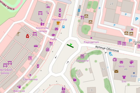 Billboard B in Ternopil, 3x6  Mitropolita Andria Septic'kogo st., Central'nij rinok scheme