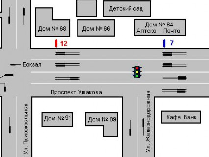 Citylight A in Kherson, 1.2x1.8  Usakova prosp., 68 - Privokzal'na pl. scheme