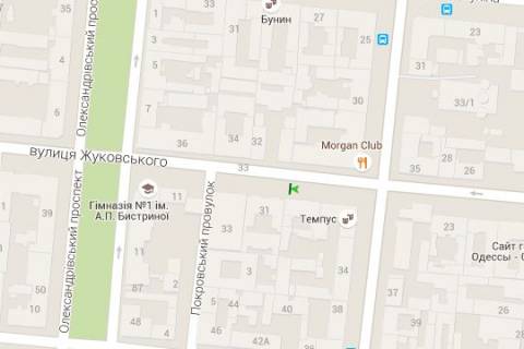 Citylight A in Odessa, 1.2x1.8  Zukovs'kogo st., 31 scheme