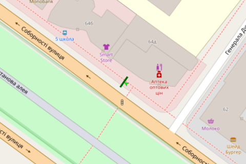 Citylight A in Poltava, 1.2x1.8  Sobornosti st., 64 (No1) scheme