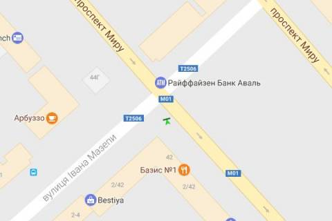 Backlight B in Chernihiv, 1.2x1.8  Miru prosp. - Ivana Mazepi st. (Sorsa st.) scheme