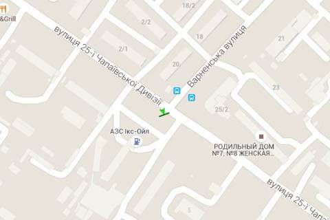 Billboard A in Odessa, 3x6  Varnens'ka st. (Dmitra Bajdi-Visnevec'kogo st.) - Inglezi st. (25-oi Capaevs'koi Divizii st.) scheme