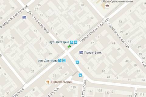 Citylight B in Odessa, 1.2x1.8  Tiraspol's'ka st., 20 - D'ogtarna st. (ostanovka) scheme