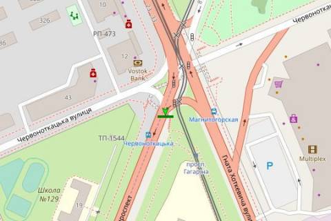 Billboard A in Kyiv, 3x6  Leonida Kadenuka prosp. - Krasnovods'kij prov. (u napramku Leningrads'koi pl.) scheme