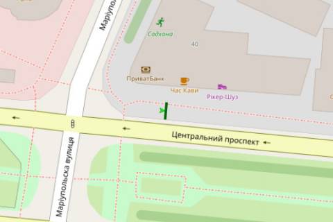 Citylight B in Mykolaiv, 1.2x1.8  Central'nij prosp. (Lenina prosp.), 40 - Mariupol's'ka st. scheme