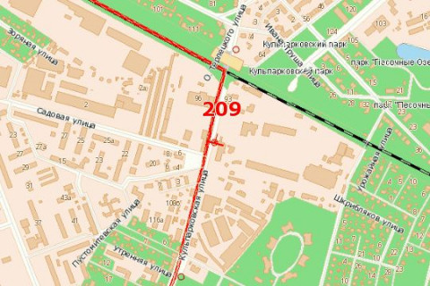 Billboard B in Vasylivka Kul'parkivs'ka st. - Sadova st. (vid centru) scheme