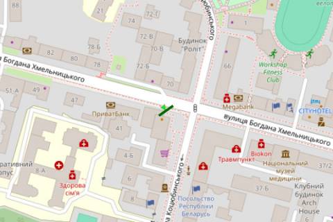 Citylight A in Kyiv, 1.2x1.8  Богдана Хмельницького вул., 39 scheme