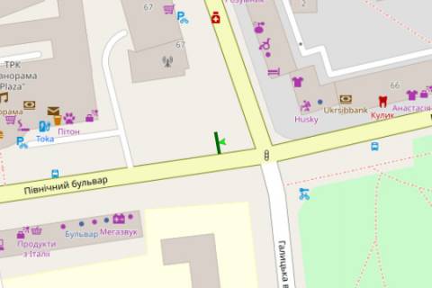 Citylight A in Ivano-Frankivsk, 1.2x1.8  Pivnicnij bul'v. - Galic'ka st. scheme