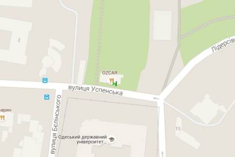 Citylight B in Odessa, 1.2x1.8  Uspens'ka st. - Leontovica st. (Belins'kogo st.) - Lidersivs'kij bul'v. (ostanovka) scheme