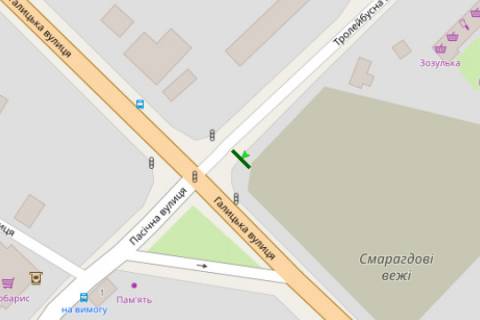 Billboard B in Ivano-Frankivsk, 3x6  Galic'ka st. - Trolejbusna st. scheme