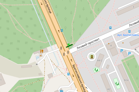 Billboard B in Vasylivka, 3x6  Bratislavs'ka st. - Lisovij prosp. scheme