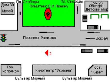 Citylight A in Kherson, 1.2x1.8  Usakova prosp., 45 scheme