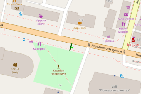 Citylight B in Ivano-Frankivsk, 1.2x1.8  Nezaleznosti st. - Suheviciv st. scheme