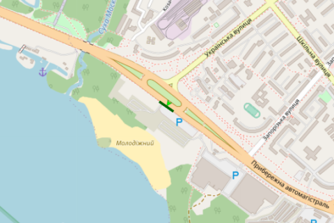 Billboard A in Zaporizhzhya, 3x6  Priberezna avtomagist. - Ukrains'ka st. scheme